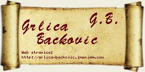 Grlica Backović vizit kartica